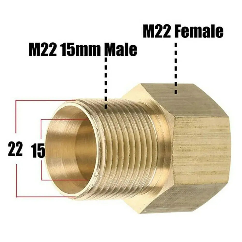 High Pressure Washer Gun Brass M22 Adapter