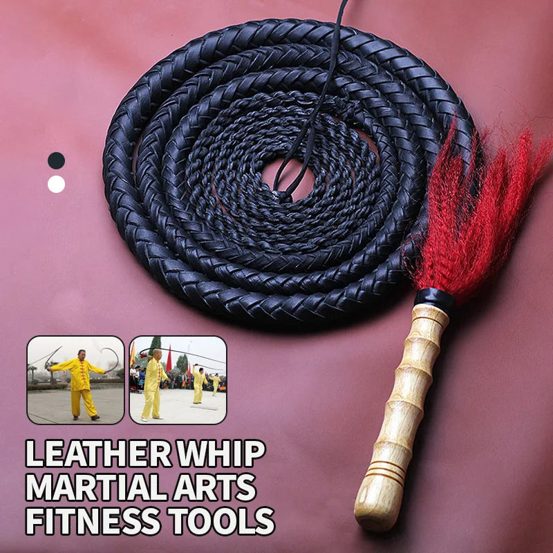 Cowhide Martial Arts Whip for Wushu & Fitness