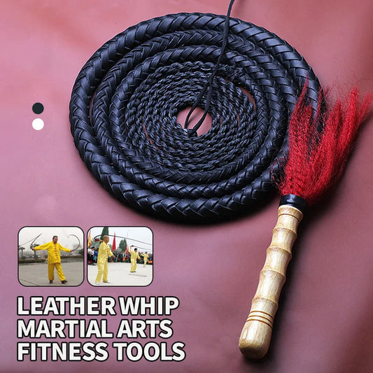 Cowhide Martial Arts Whip for Wushu & Fitness