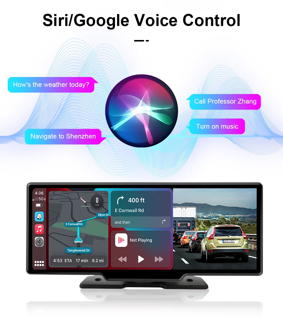 10.26'' 4K Dash Cam with Carplay & Android Auto