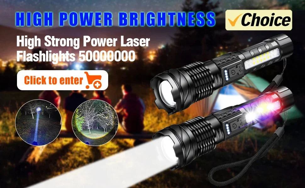 Rechargeable LED Flashlight & Work Light with Power Bank
