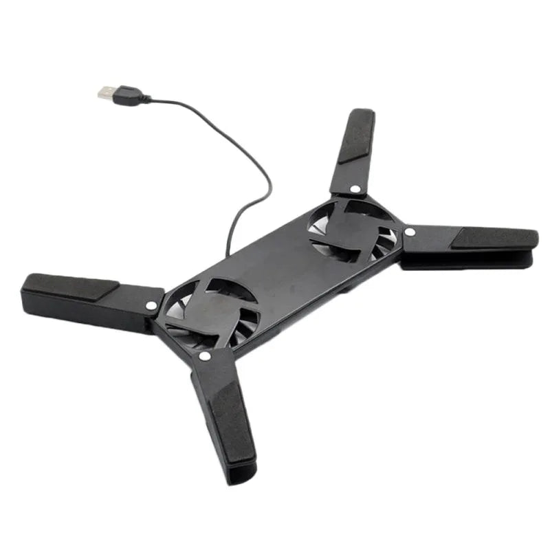 USB Laptop Cooling Pad – Dual-Fan Stand for 7–15”