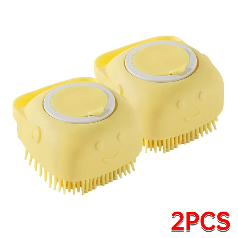 Soft Silicone Pet Bath Brush – Wash & Massage in One!