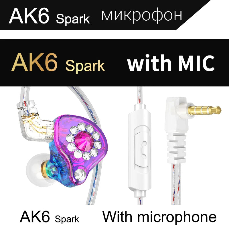 QKZ AK6 HiFi Wired Earphones with Mic