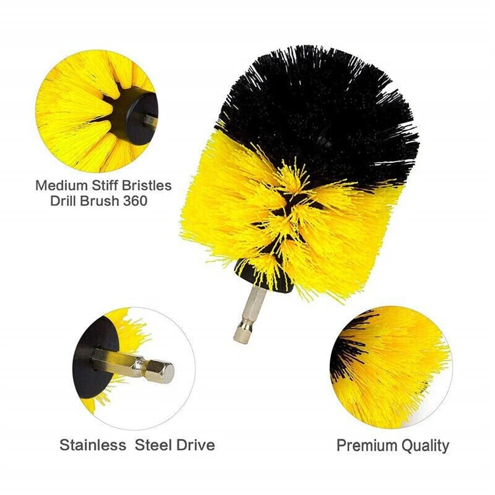 Drill Brush Attachment Cleaning Kit – 1-3 Sets for All Surfaces