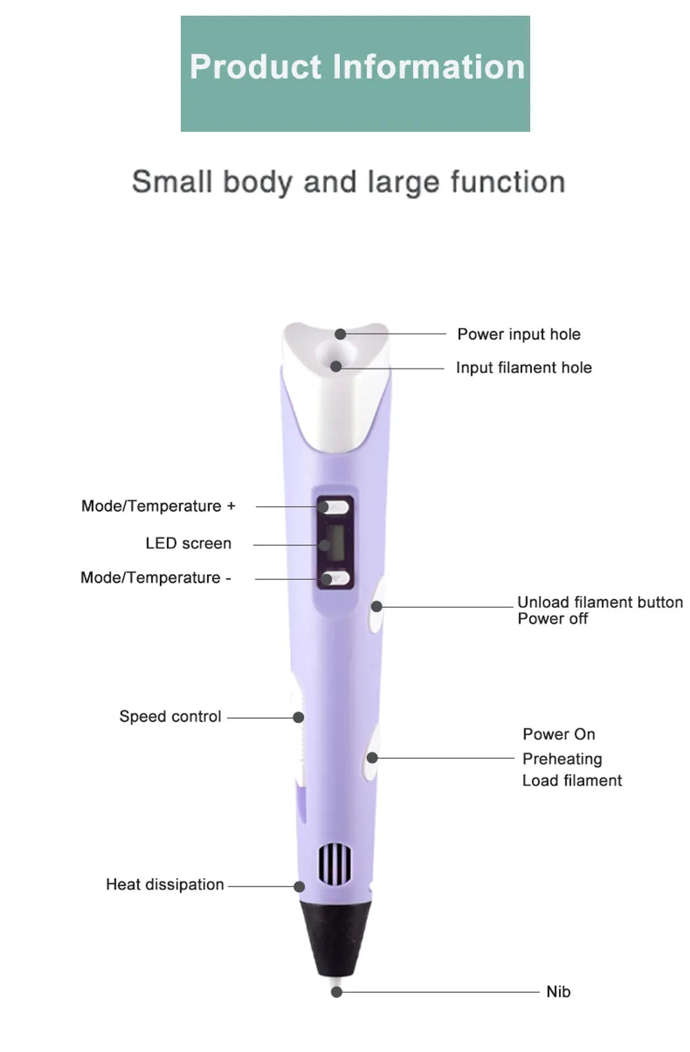 3D Printing Pen – LCD Creative Toy for Kids