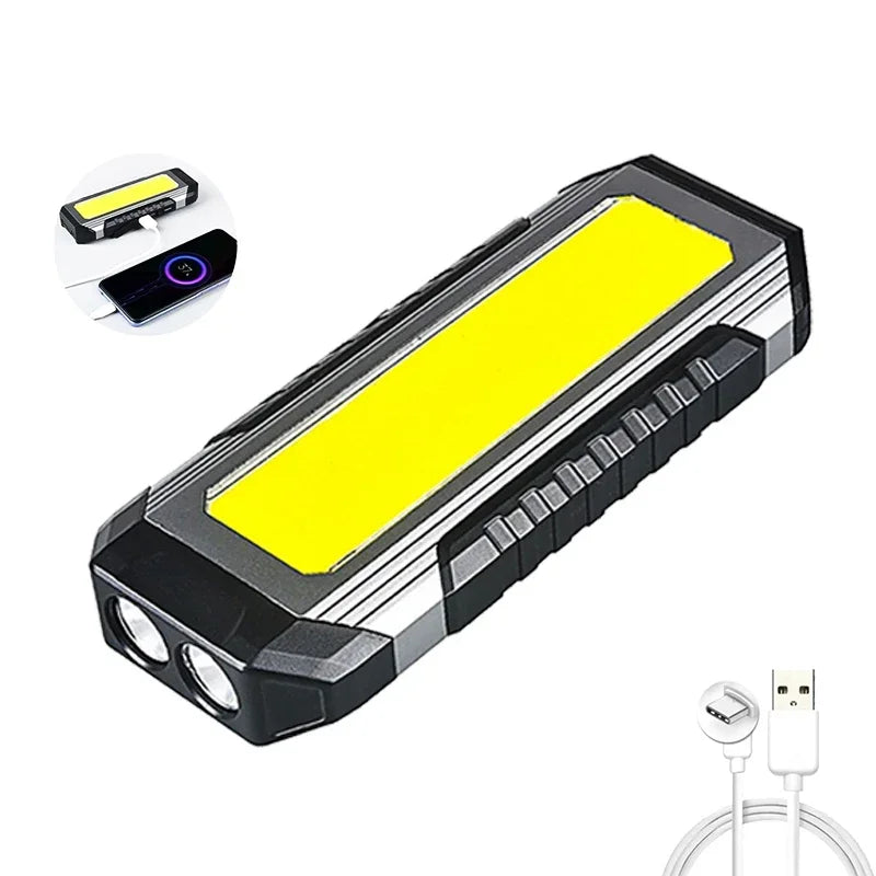 Rechargeable LED Flashlight & Work Light with Power Bank