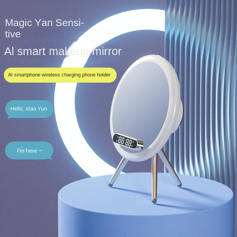 Smart Bluetooth Makeup Mirror with Wireless Charger