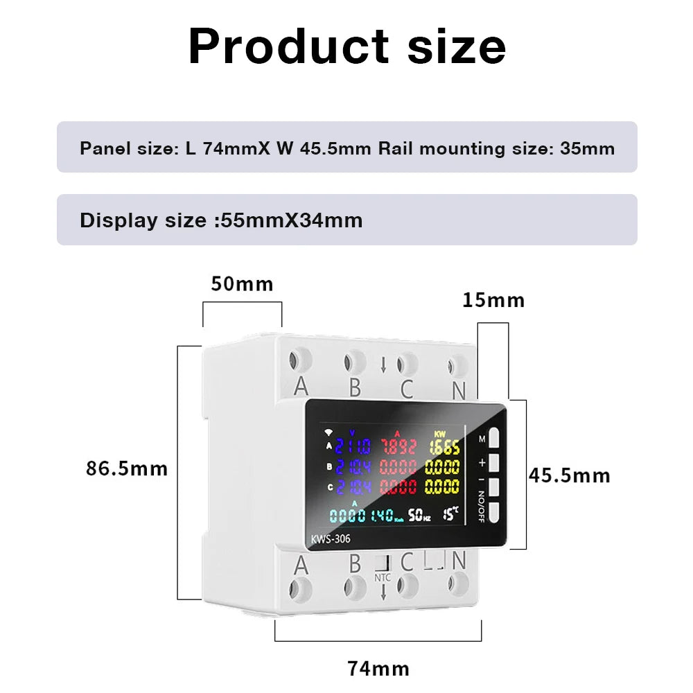 WiFi Smart 3-Phase Power Energy Meter