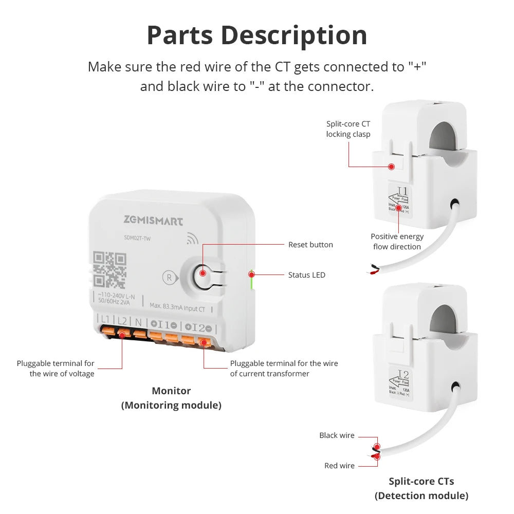 Zemismart WiFi Smart Energy Meter 120A