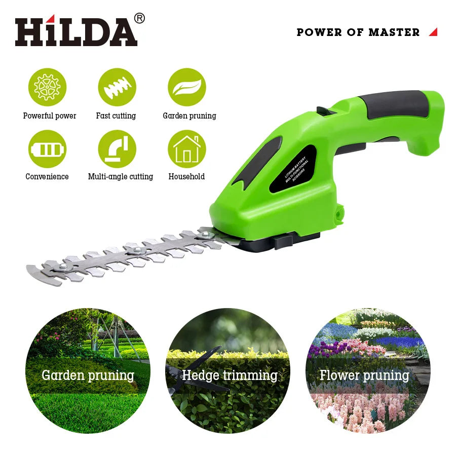 HILDA 2-in-1 Cordless Hedge & Grass Trimmer