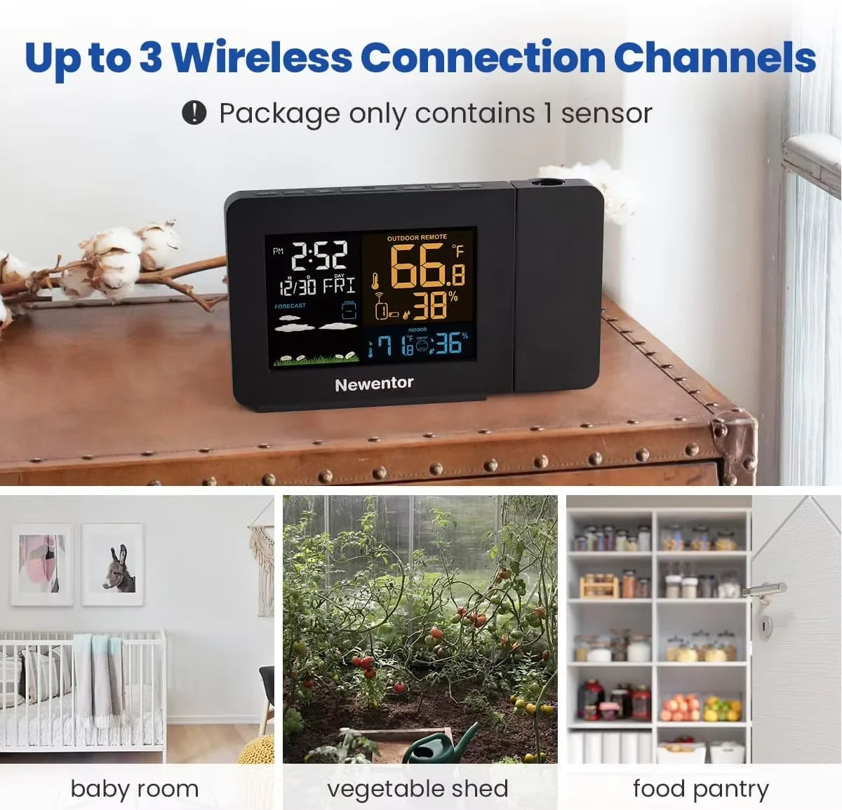 Smart Atomic Clock with Wireless Sensor & Projection