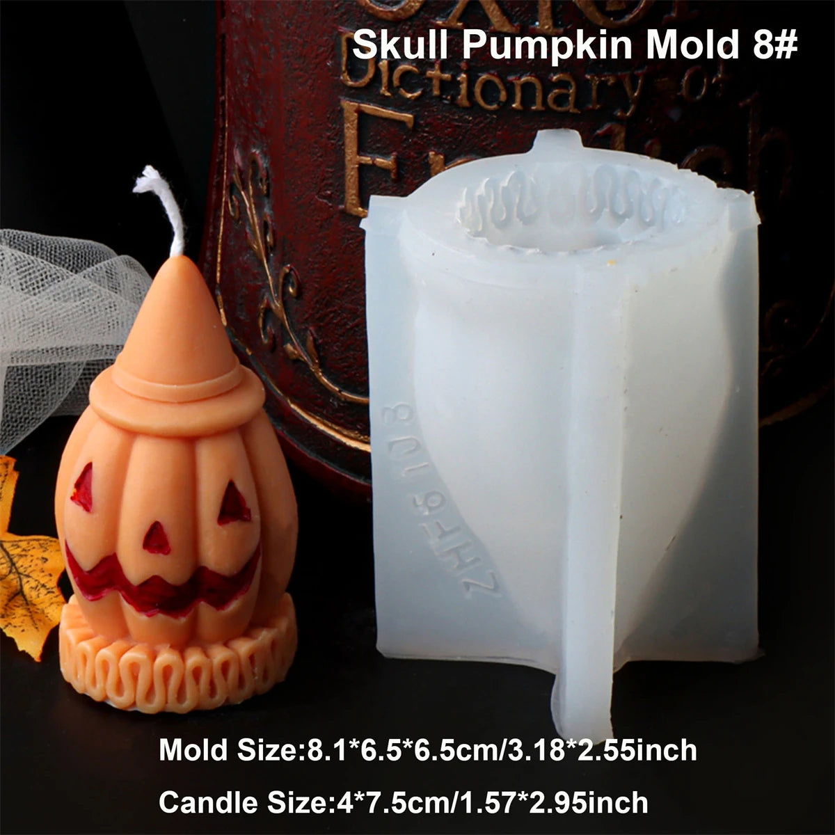 3D Skull & Pumpkin Candle Silicone Mold