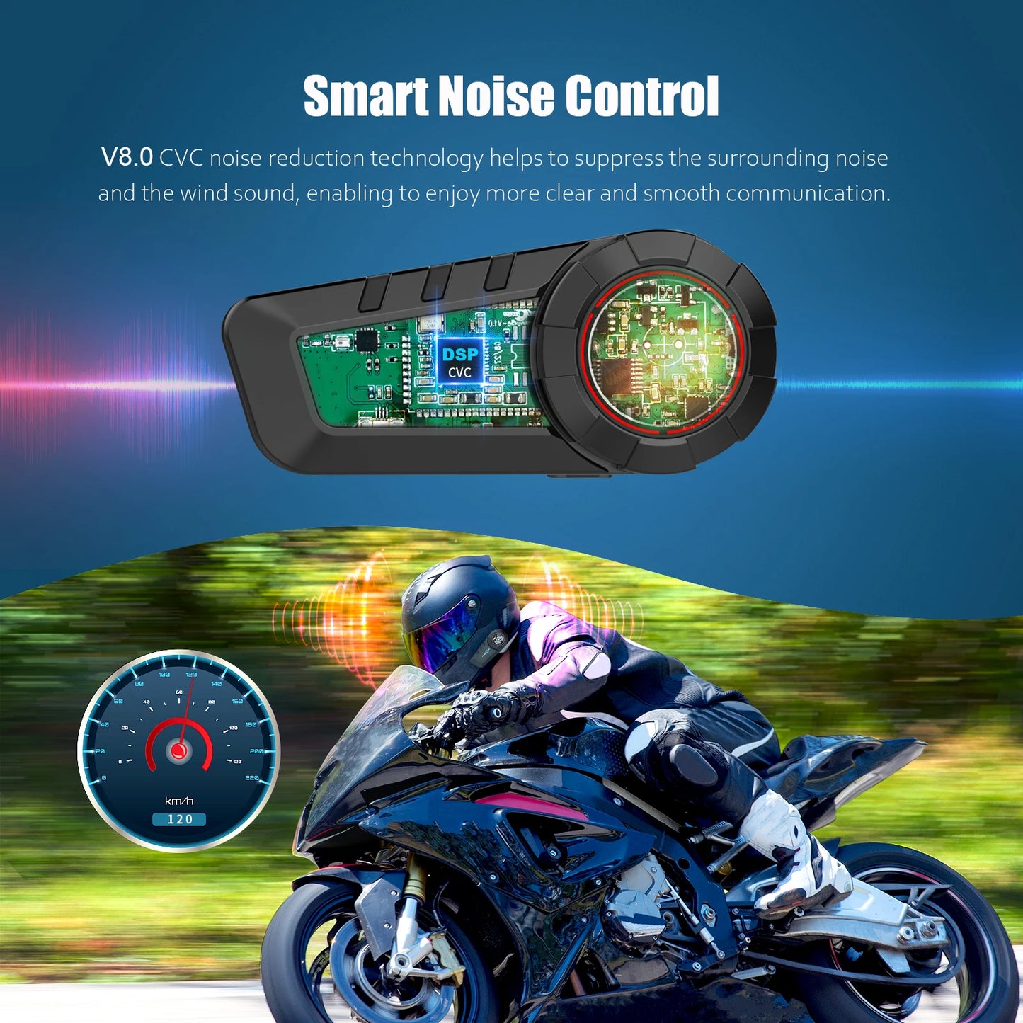 Freedconn Bluetooth Motorcycle Helmet Intercom 1000M