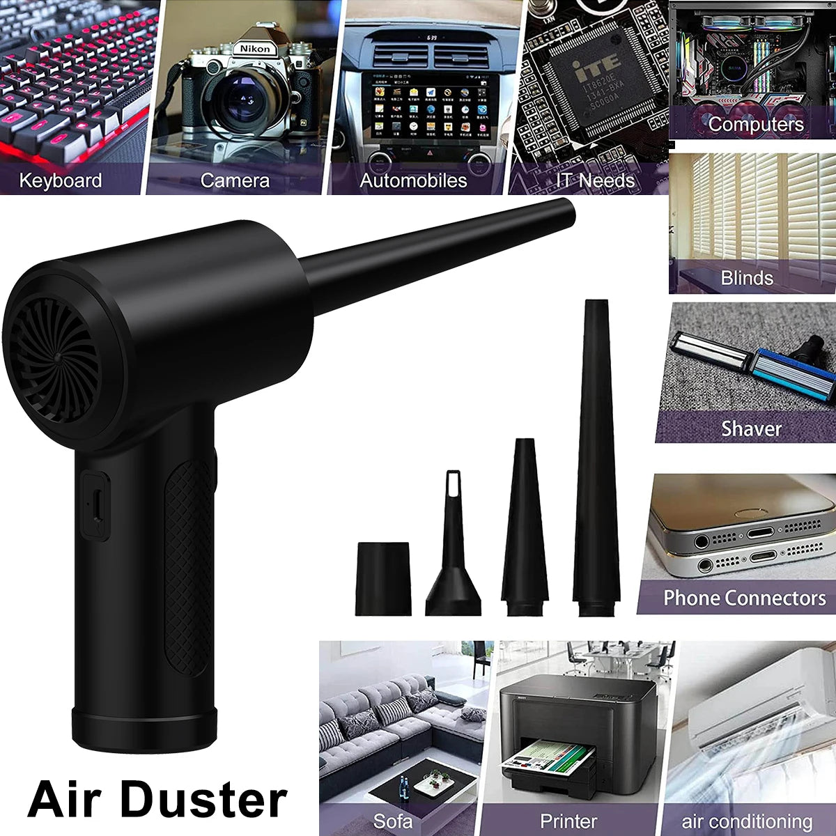 Cordless Air Duster 51000RPM for PC Cleaning