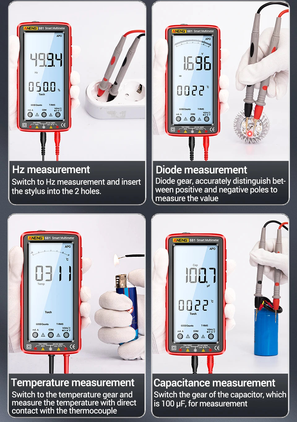 ANENG 681 Rechargeable Digital Multimeter Tester