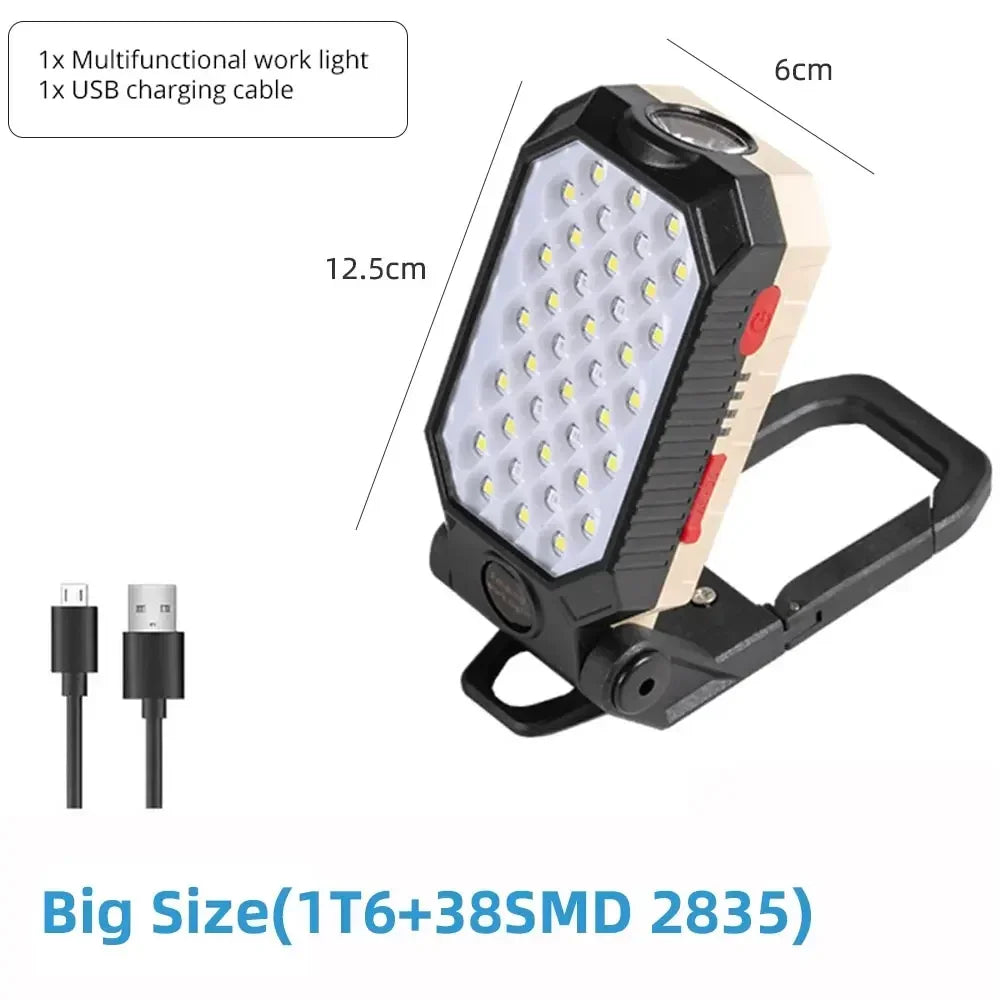 Rechargeable LED Flashlight & Work Light with Power Bank