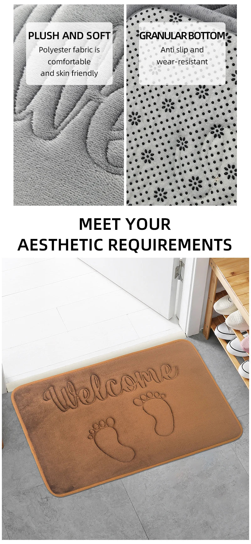 Anti-Slip Cobblestone Bathroom Mat – Soft, Safe & Water-Absorbent!