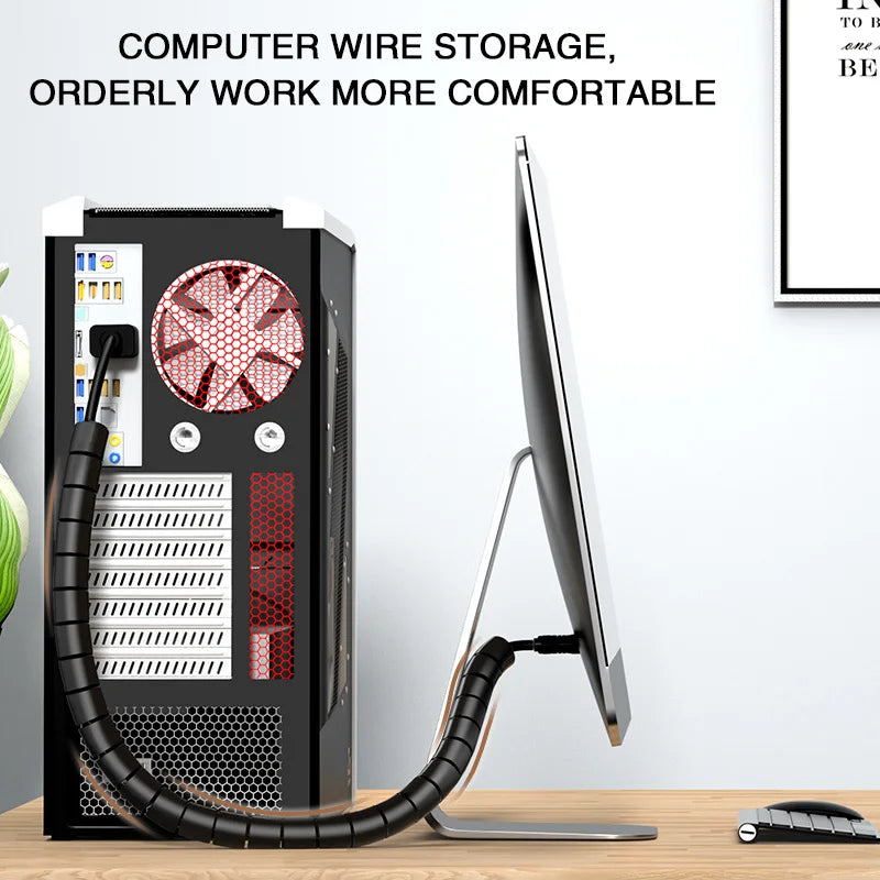 2M Spiral Cable Wire Protector Organizer Tube