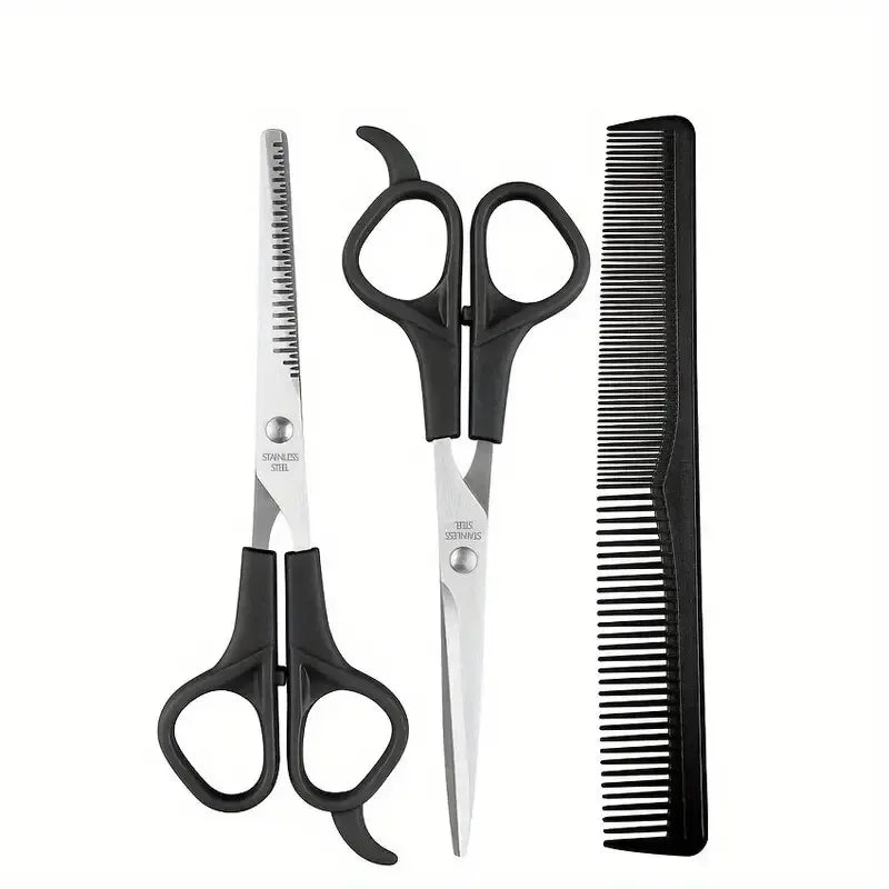 3PCS Professional Haircutting Scissors Set – Thin & Flat Trimmers