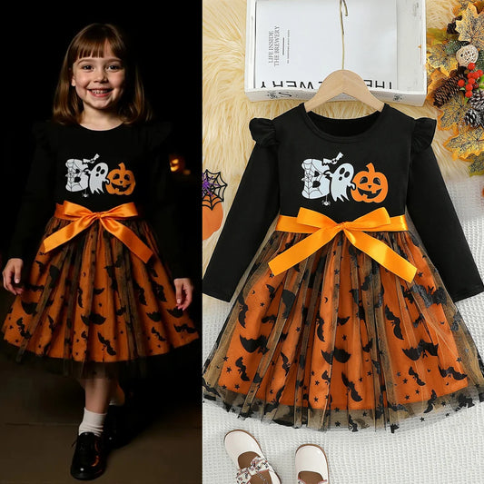 Prowow Kids Purple Halloween Princess Spider Dress