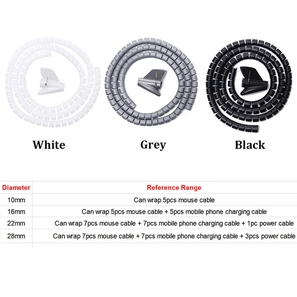 2M Spiral Cable Organizer Wire Protector