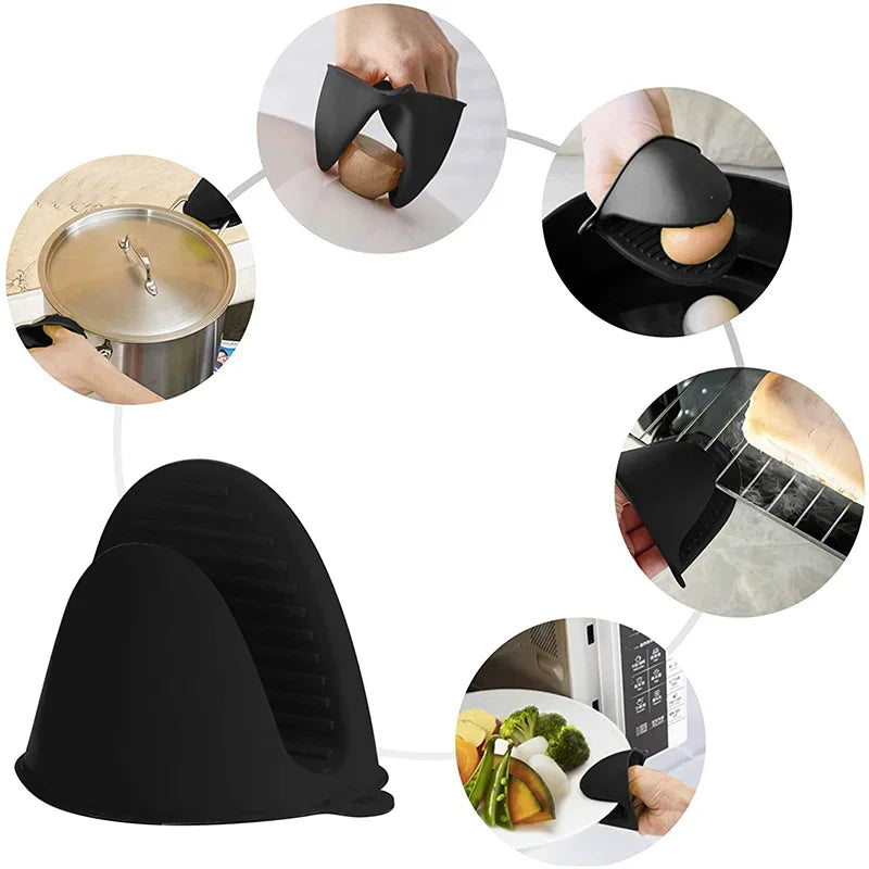 2pcs Silicone Oven Mitts Heat Resistant Non-Slip Gloves