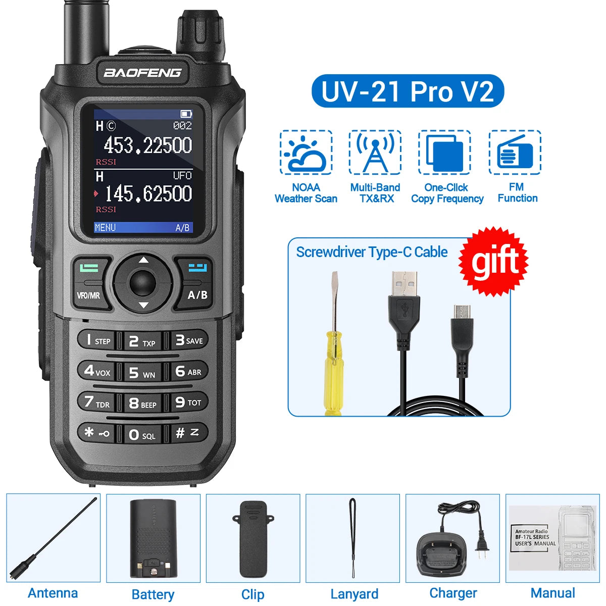 Baofeng UV-21 Pro V2 Waterproof Long-Range Radio