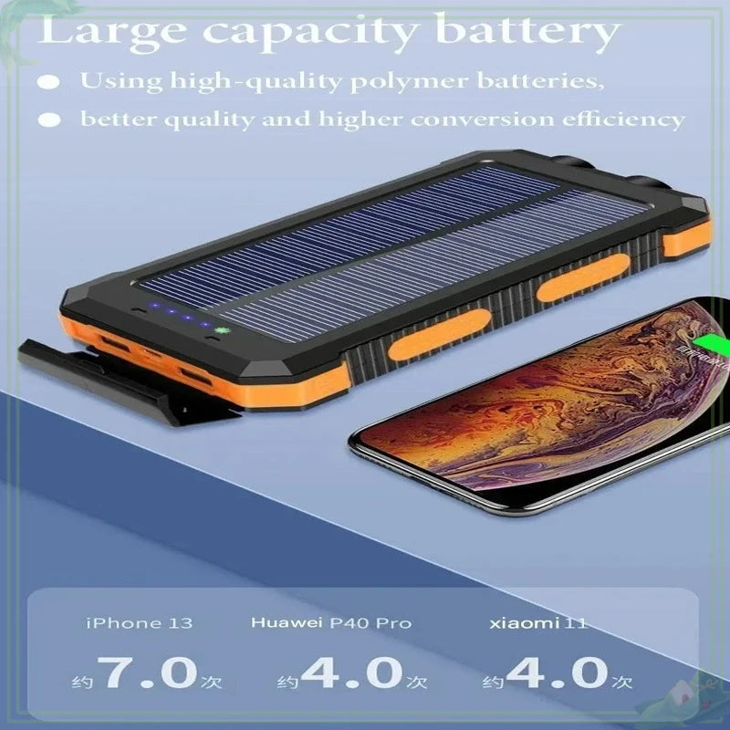 Solar Power Bank 20000mAh with LED Light