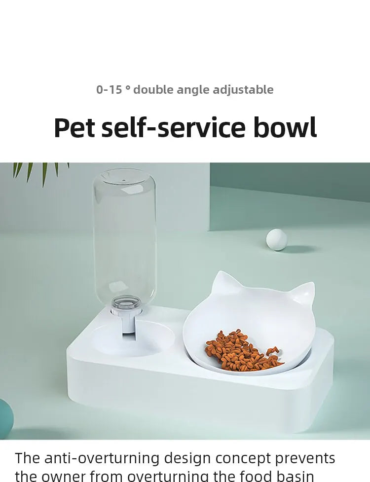 2-in-1 Tilted Pet Bowl & Water Feeder – Eat Smart, Drink Easy!
