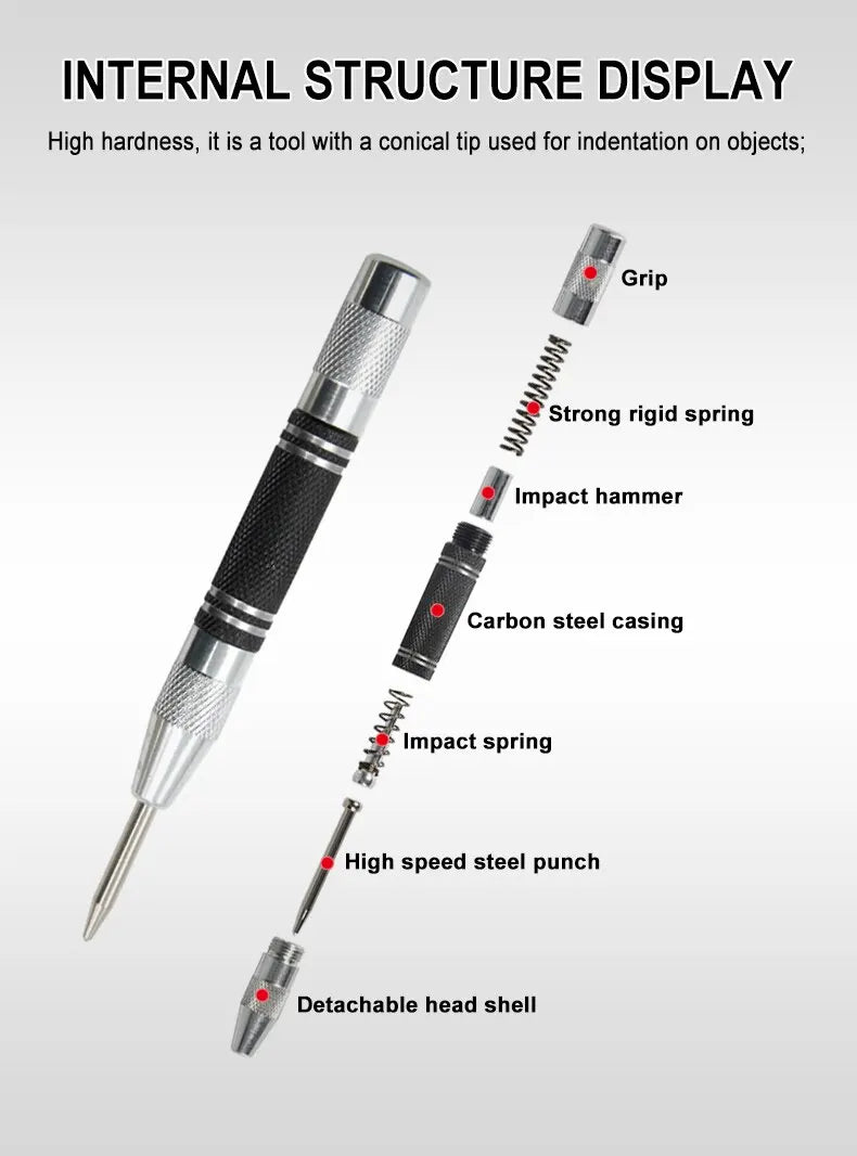 2pc Automatic Center Punch & Glass Breaker