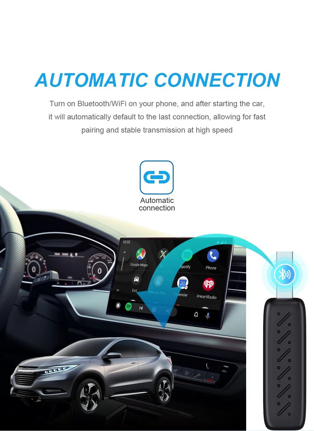 NEW 2in1 Mini  Wireless Carplay Adapter And Android Auto