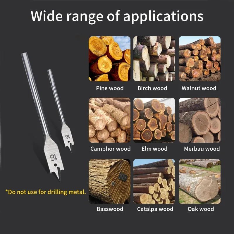 Drill perfect holes with this flat bit woodworking set!