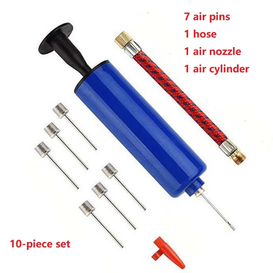 10pcs Portable Hand Ball Pump Set with Hose
