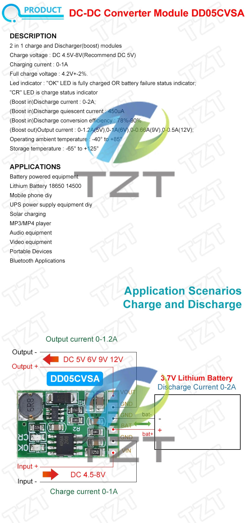 TZT DC-DC Boost Converter Charger Module for DIY