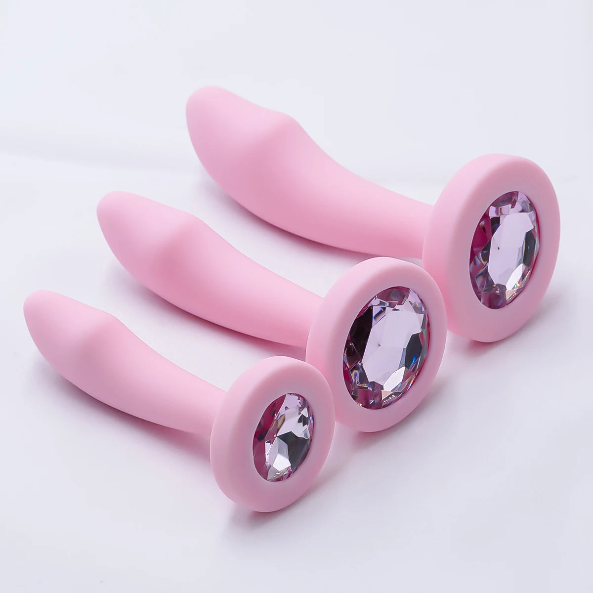 Silicone Anal Plug with Gem Base
