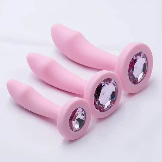 Silicone Anal Plug with Gem Base