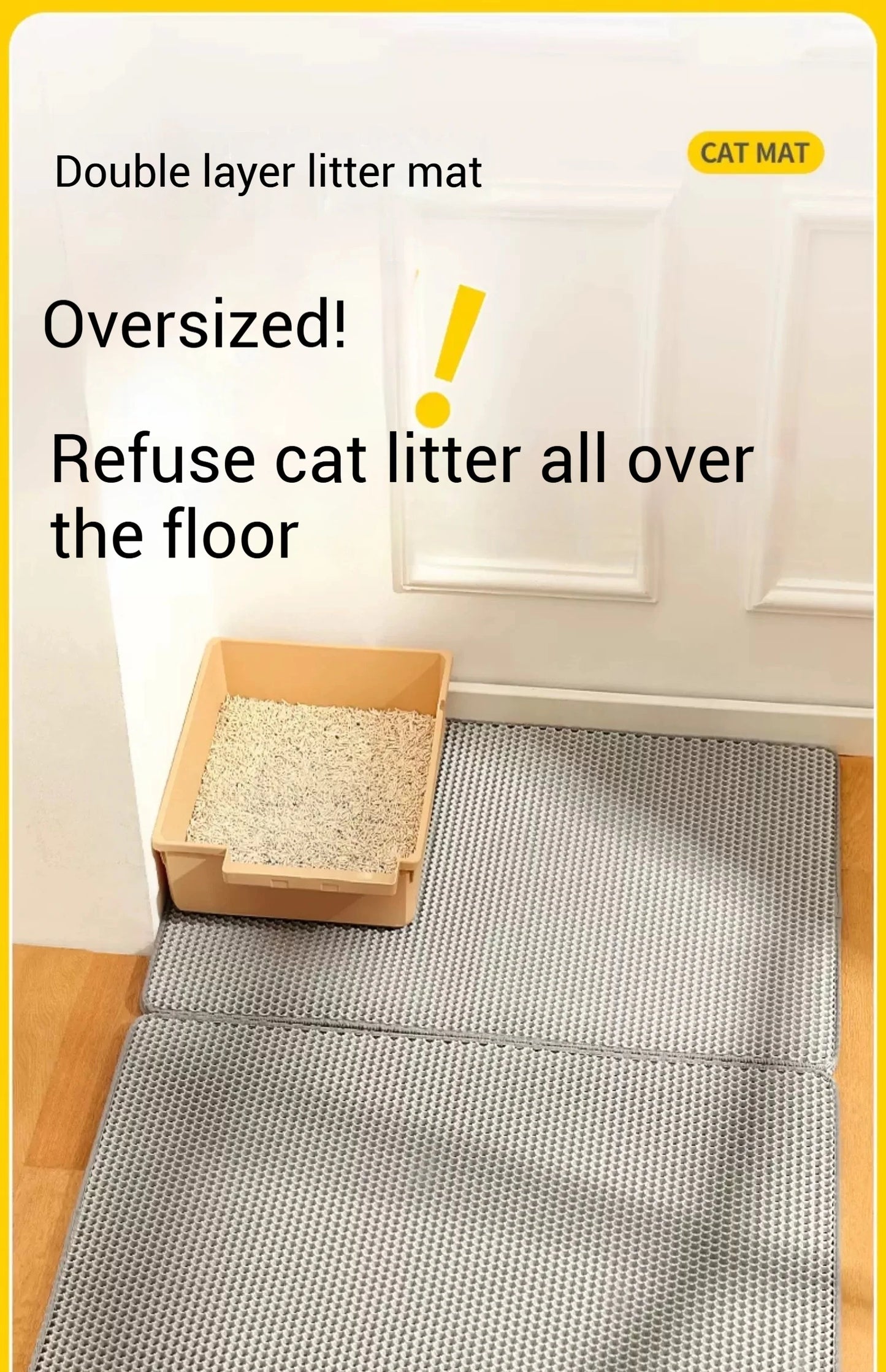 Large Cat Litter Mat – Waterproof & Double Layer for Easy Cleanup!