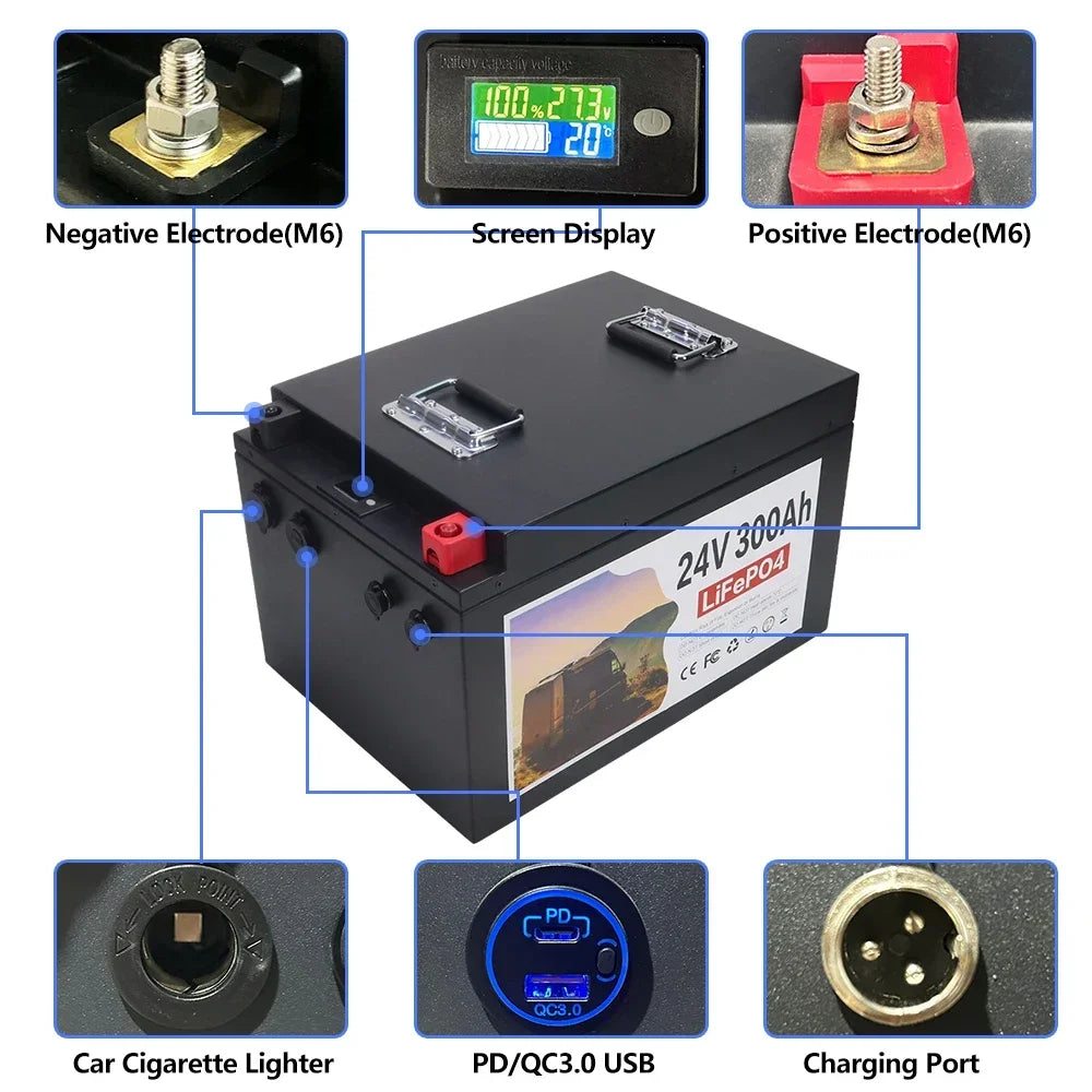LiFePO4 Battery 12V/24V With BMS – 100Ah to 600Ah