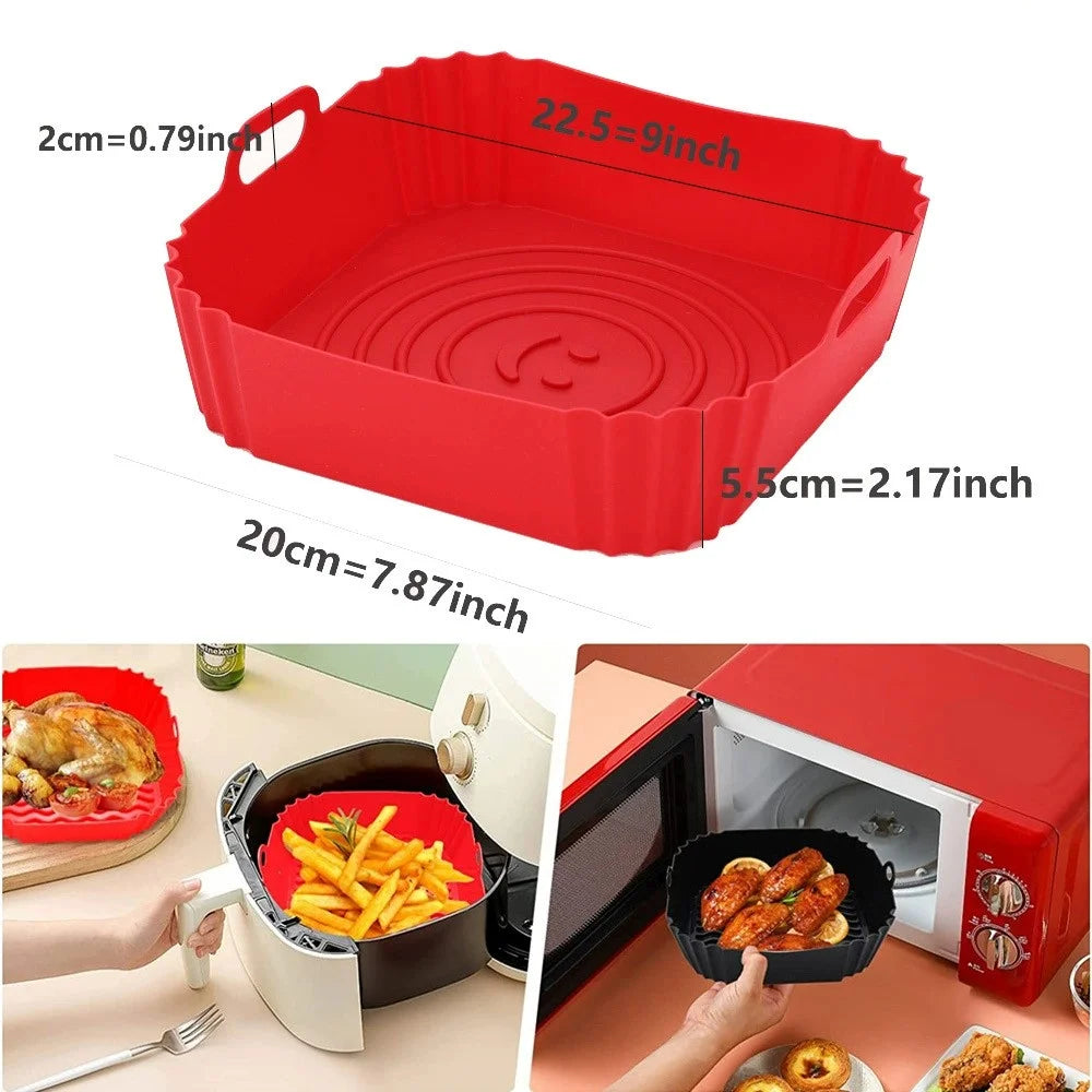 Reusable Silicone Airfryer Pan Liner – Easy Cleaning & Versatile Use