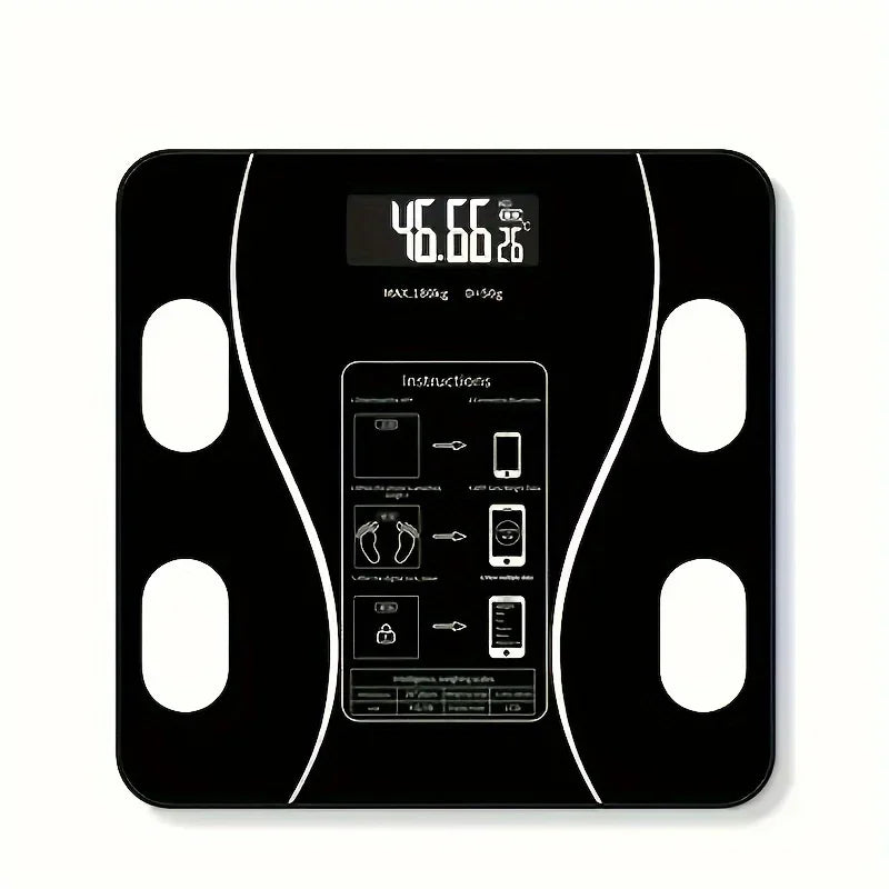 Wireless Smart Body Fat Scale – Black Digital Display