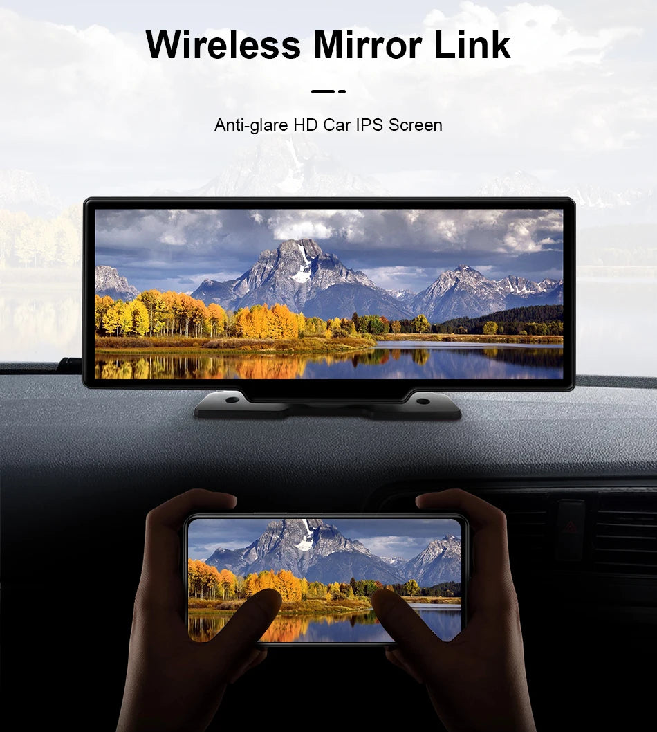 10.26'' 4K Dash Cam with Carplay & Android Auto