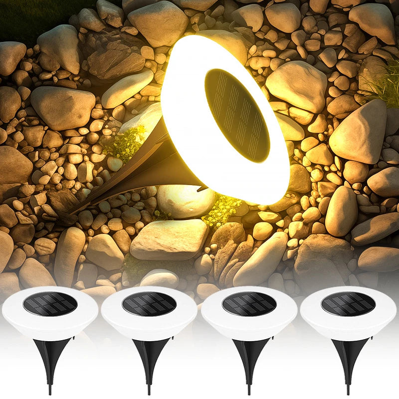 1/4Pack Solar Ground Lights, Waterproof Outdoor