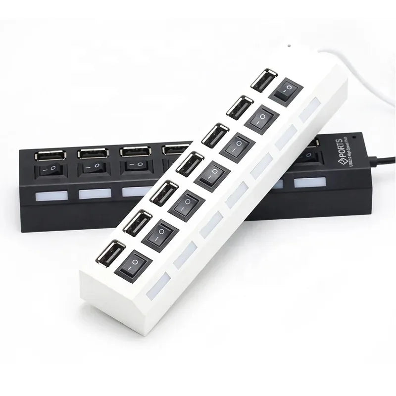 7-Port USB Hub with Switches – Total Control & Expansion
