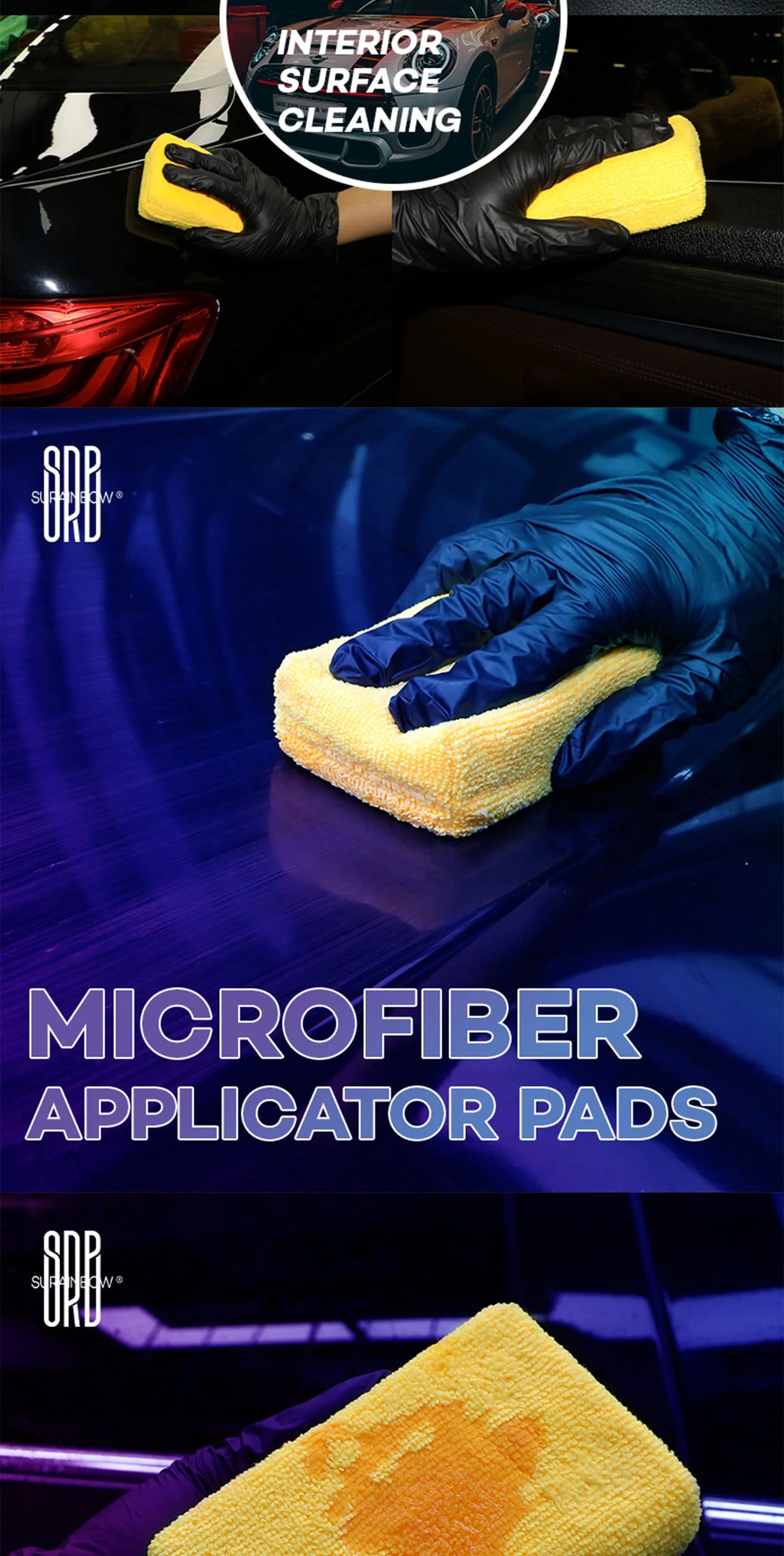 Premium Microfiber Applicator Pads for Car Wash & Wax