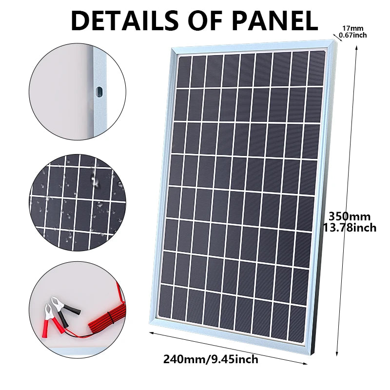 300W-600W Solar Power Kit with USB Port – Durable 12V Panel
