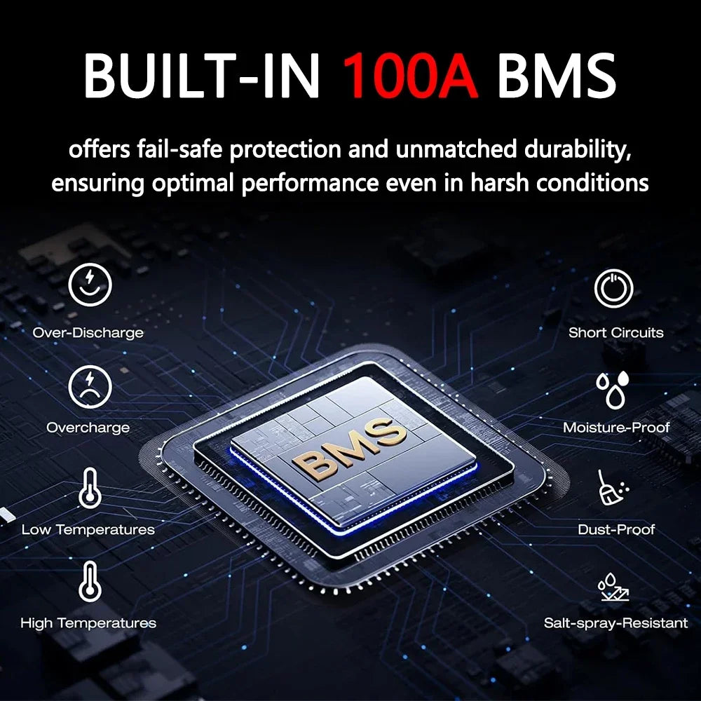 LiFePO4 Battery 12V/24V With BMS – 100Ah to 600Ah