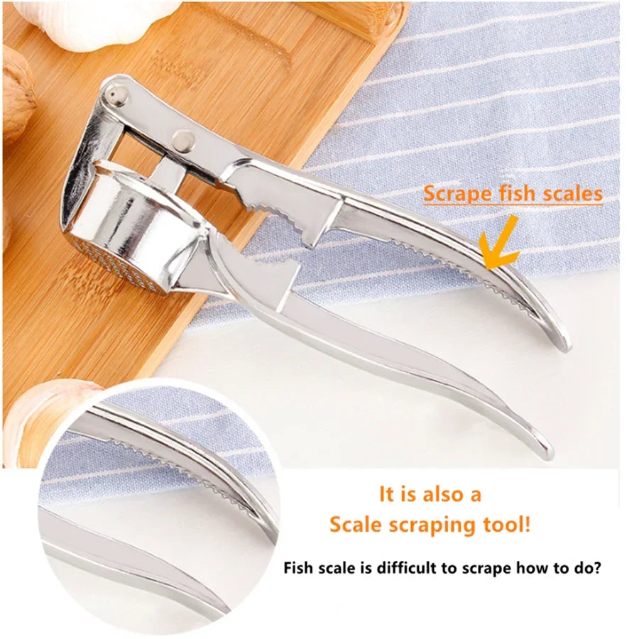 Stainless Steel Garlic Press Crusher Tool