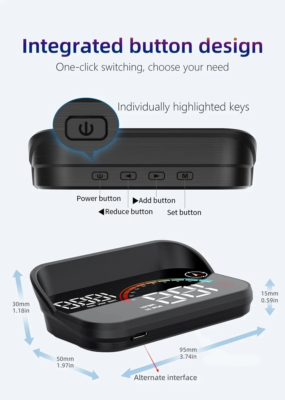 Universal GPS HUD for Cars – Digital Head-Up Display Speedometer