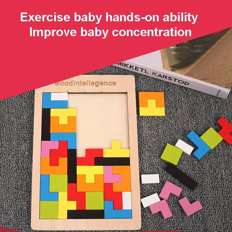 Montessori Wooden Puzzle Blocks – Brain-Boosting 3D Fun!